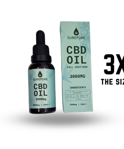 3 x Bottles 3000mg CBD Oil Drops / Full Spectrum / 30ml